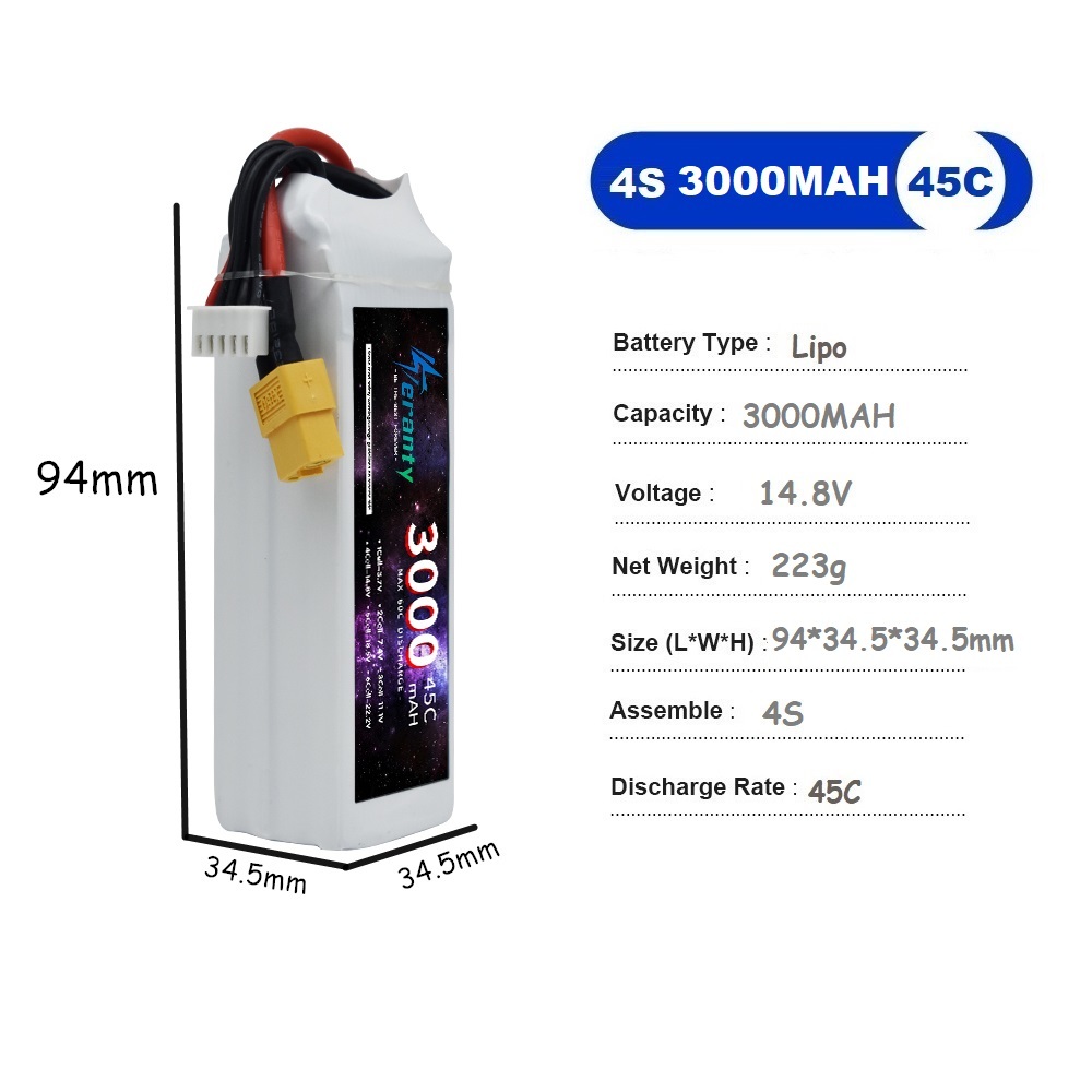 4S LiPo Pil 14.8V 1500mah 1800 - Drone Battery 4S incelemesi ve fiyatı