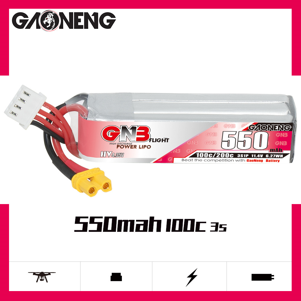 GNB HV 11.4V 550mAh 100C/200C  - Drone Battery Plate incelemesi ve fiyatı