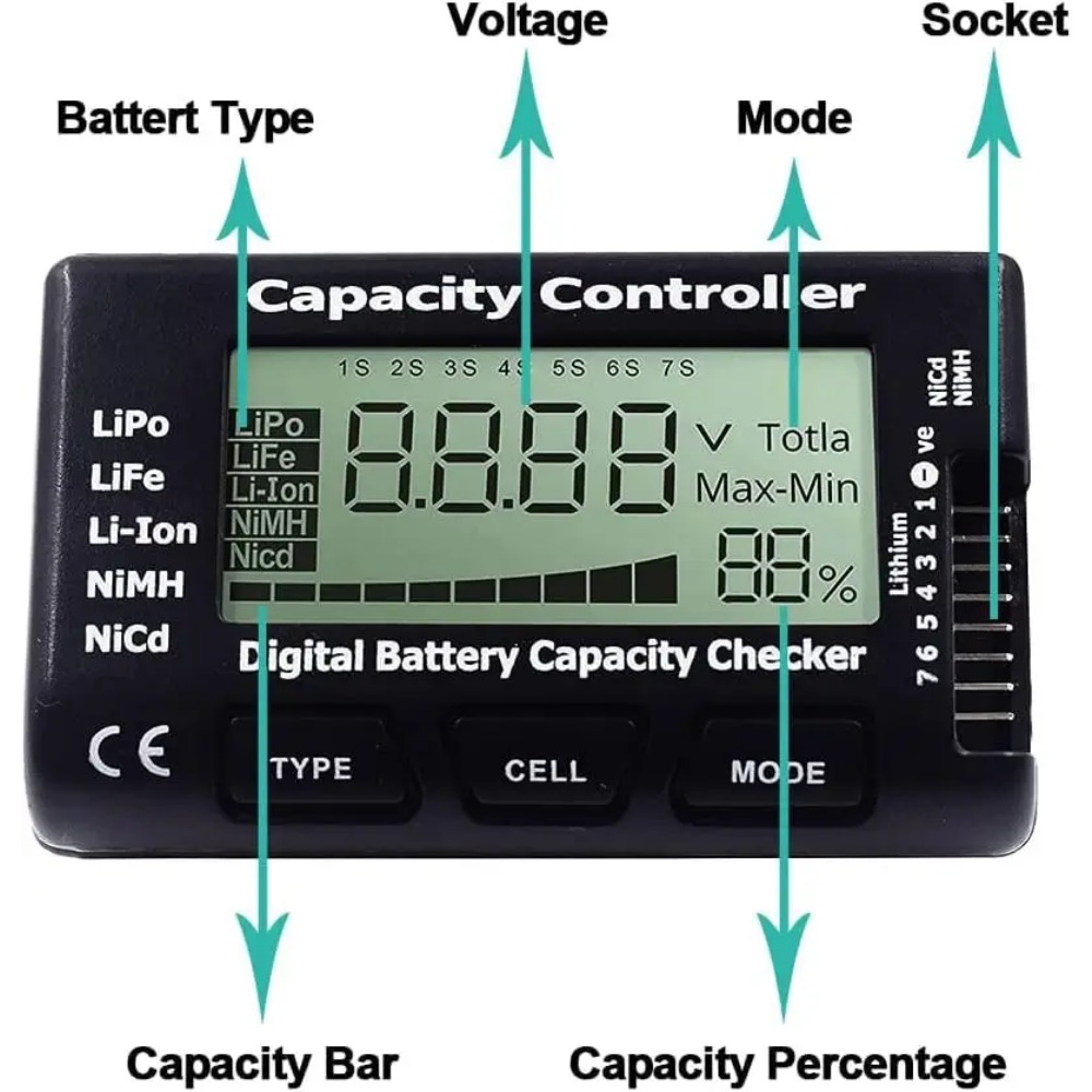 El Tipi Pil Kapasitesi Kontrol - Drone Battery Voltage Checker incelemesi ve fiyatı