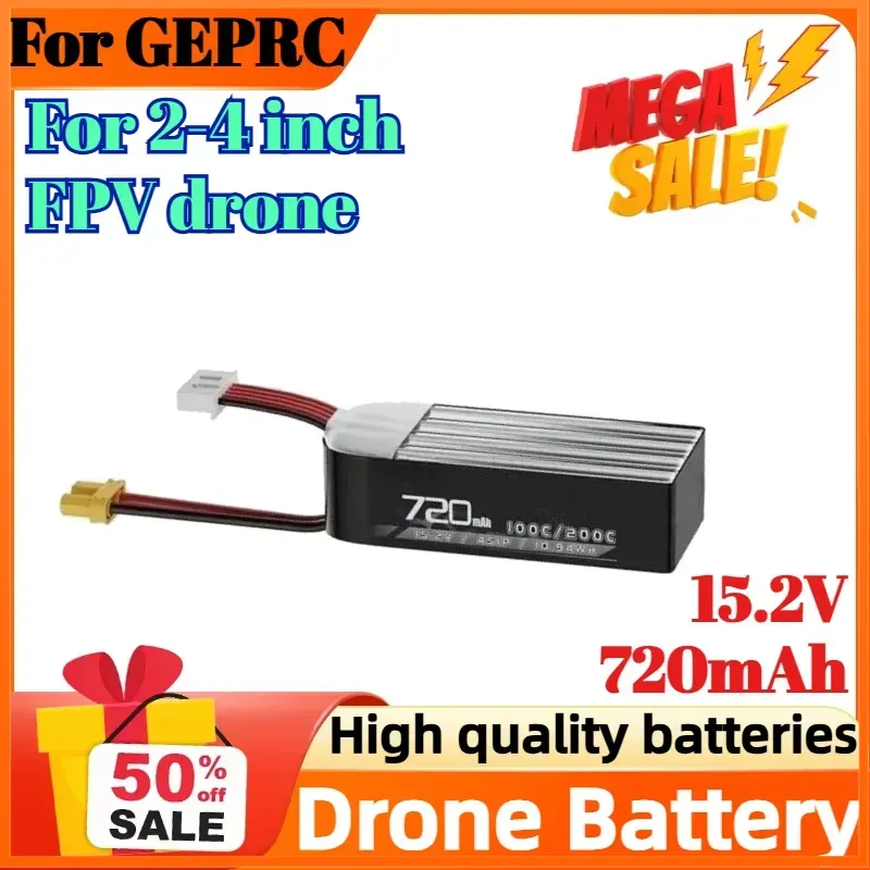 4S 15.2V 720mAh 100C Pil GEPRC - Drone Battery High Voltage incelemesi ve fiyatı